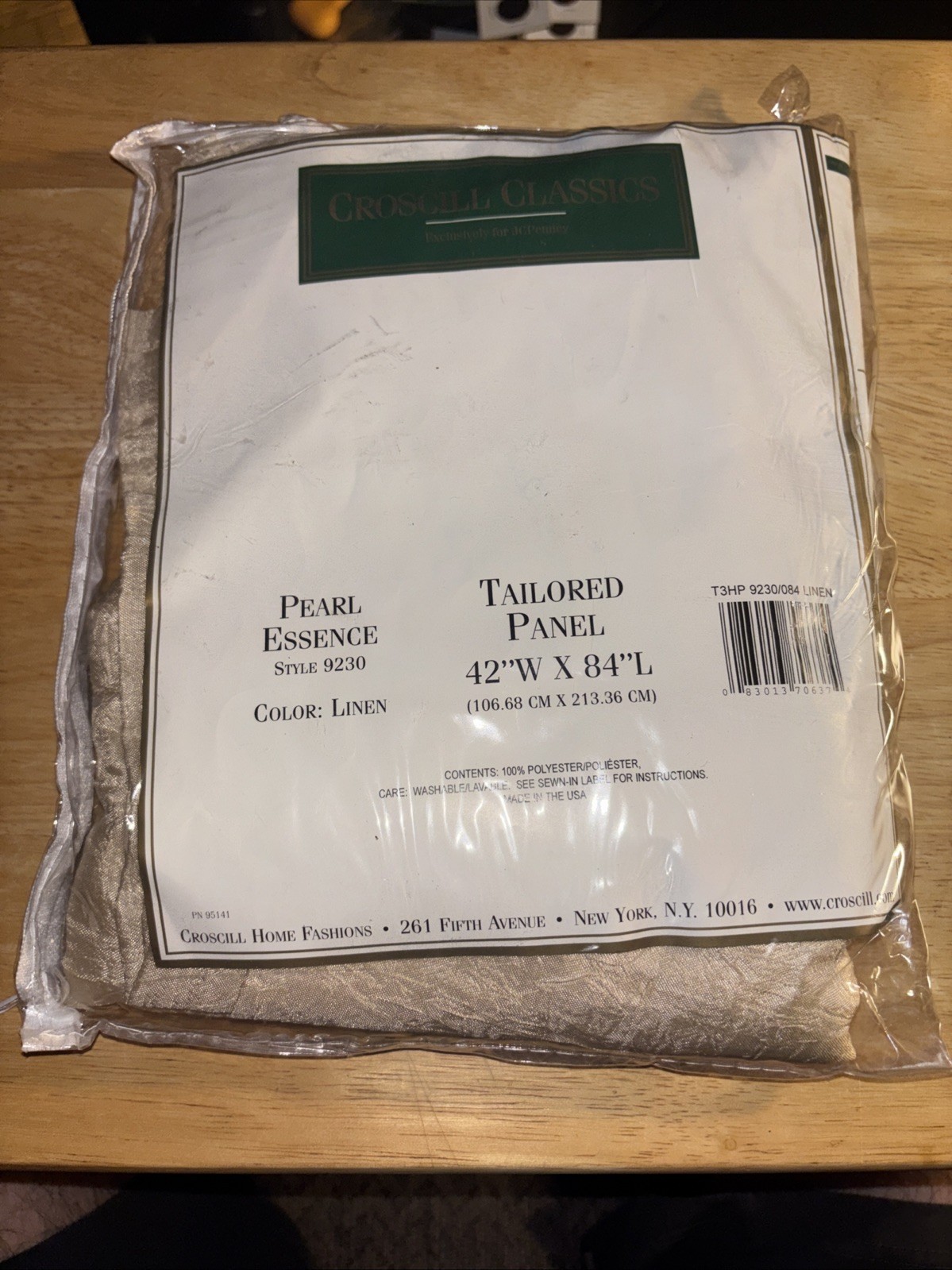 Tailored 3” Panel 42 X 84 “Pearl Essence” New Style 9230 Color: Linen USA MADE
