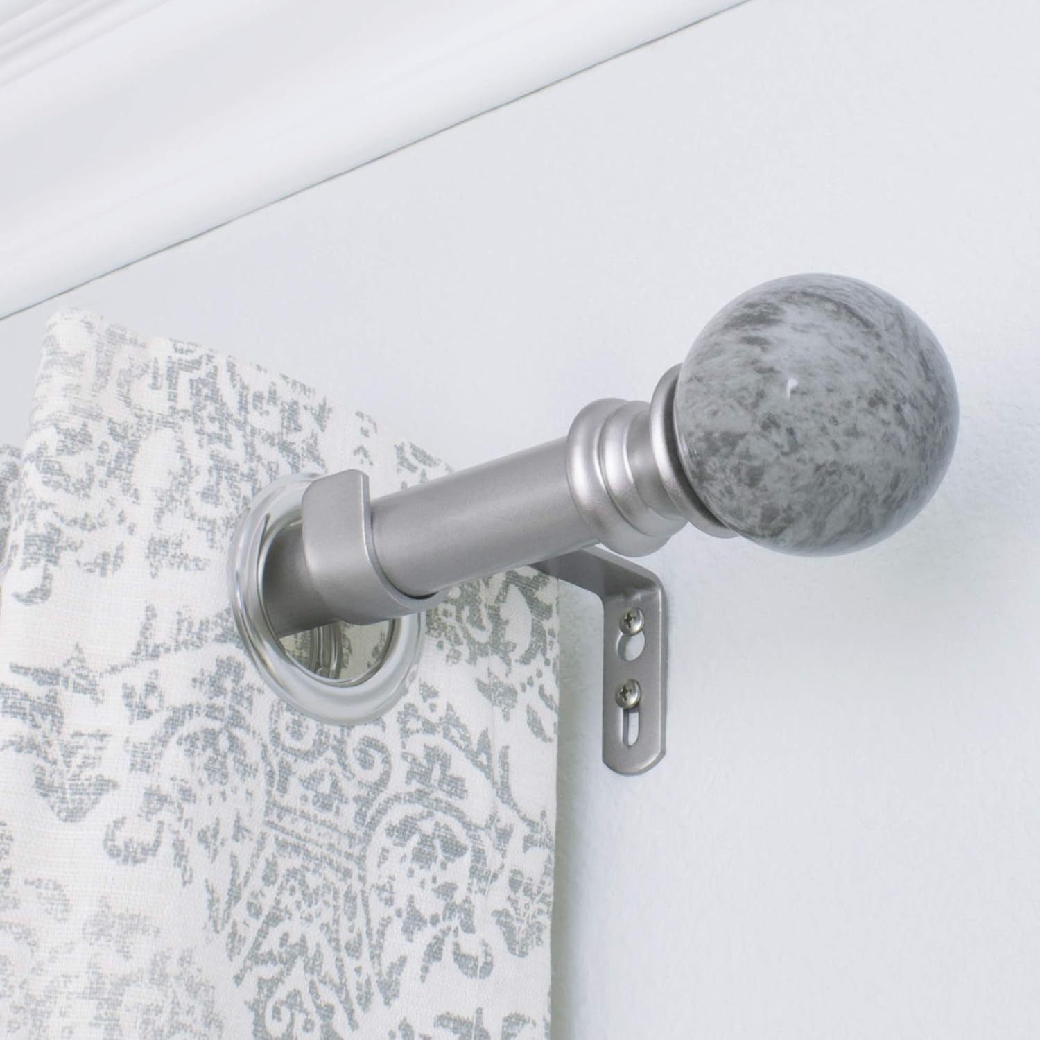 Antique Silver Single Curtain Rod Set, 72-144 Inches – Stylish & Durable