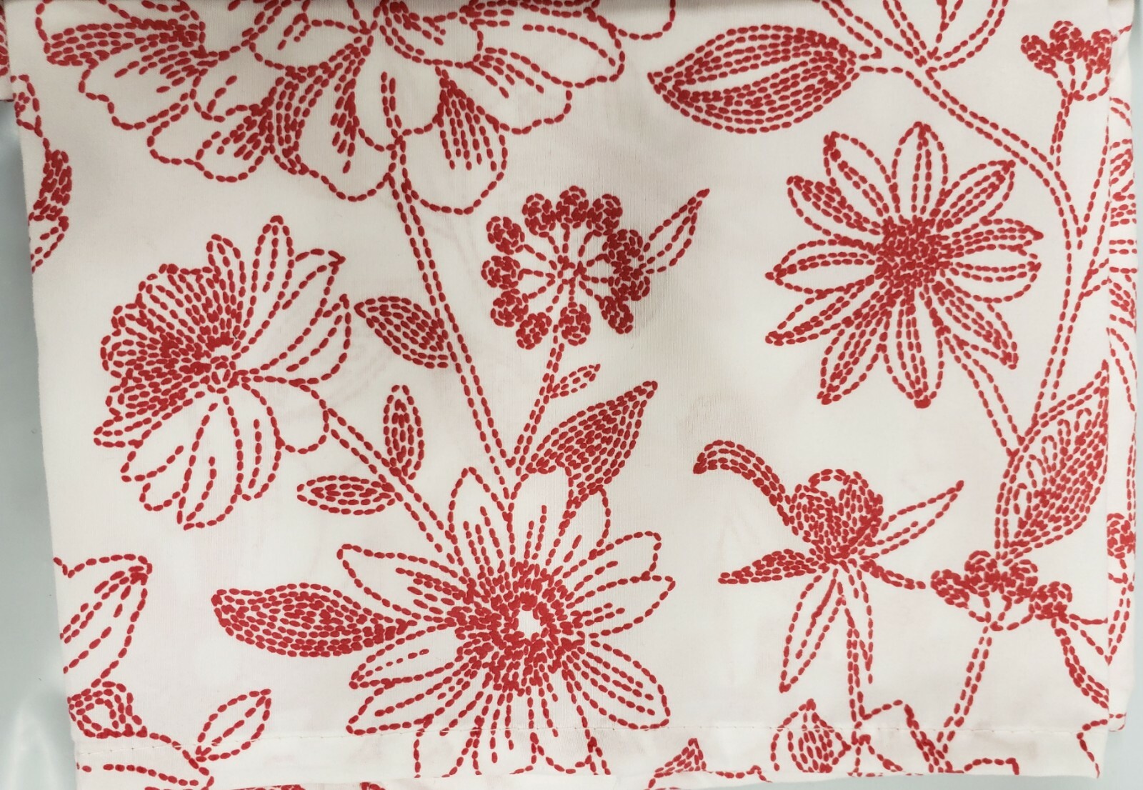 Kitchen Window Curtains Set:2 Tiers(28×36″)&Valance(56×15″)RED FLOWERS,AMELIA,RH