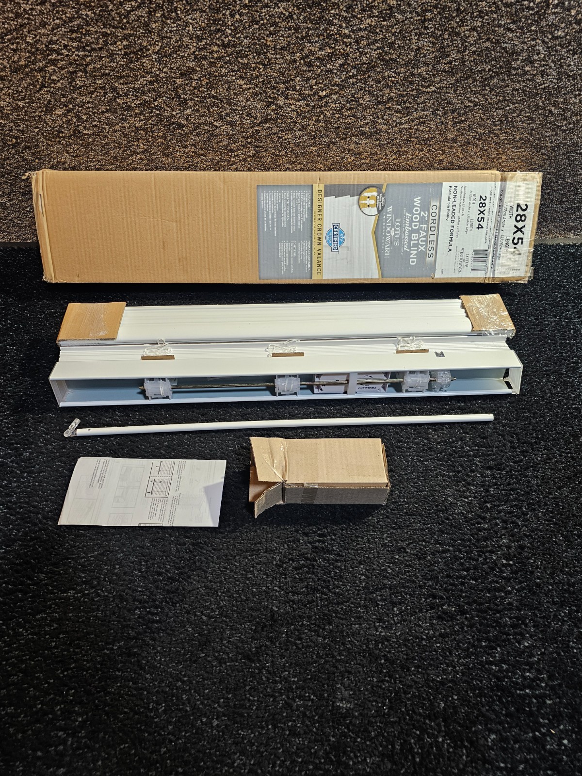 Lotus & Windoware 28 x 54 Cordless 2″ Faux Wood Room Darkening Horizontal Blind