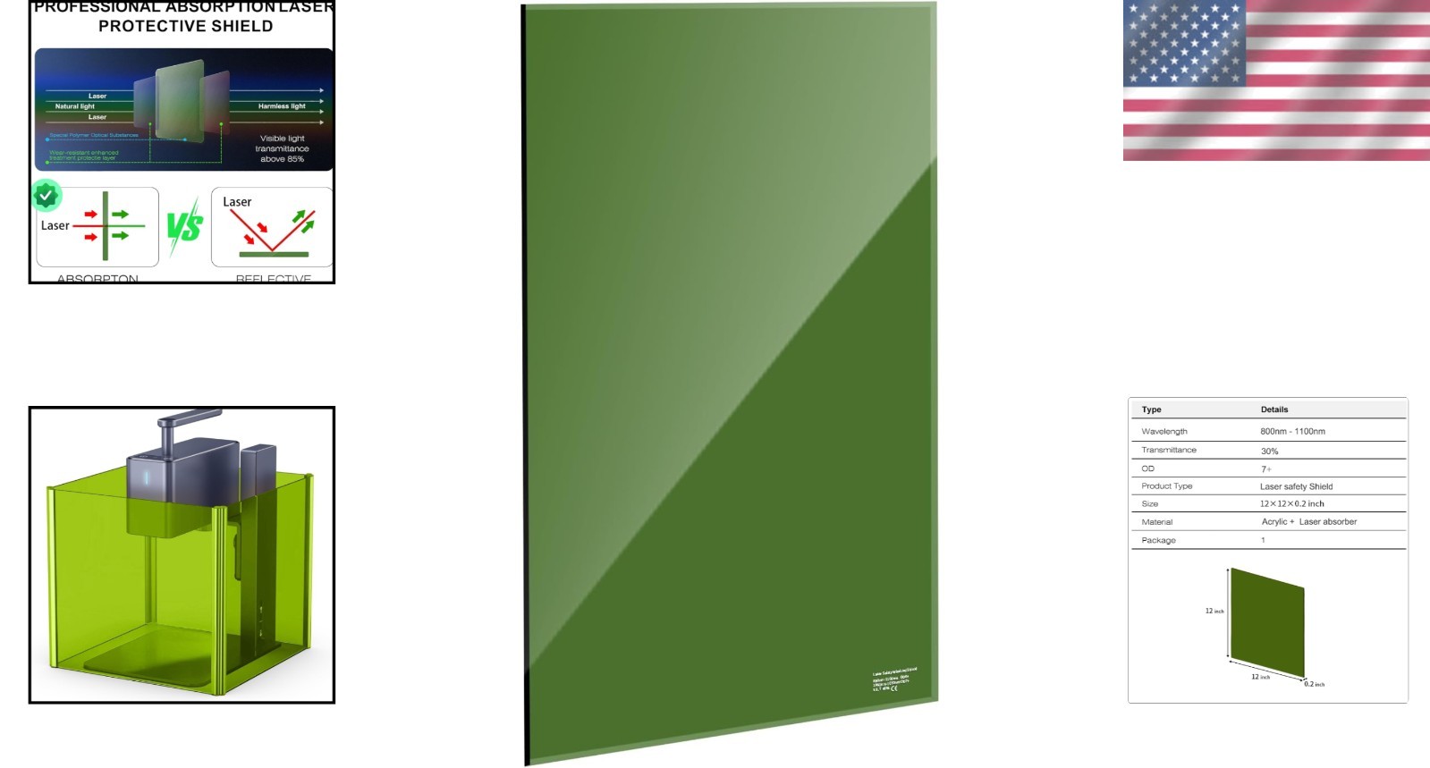 Acrylic Laser Absorber Plate – 100% UV Protection