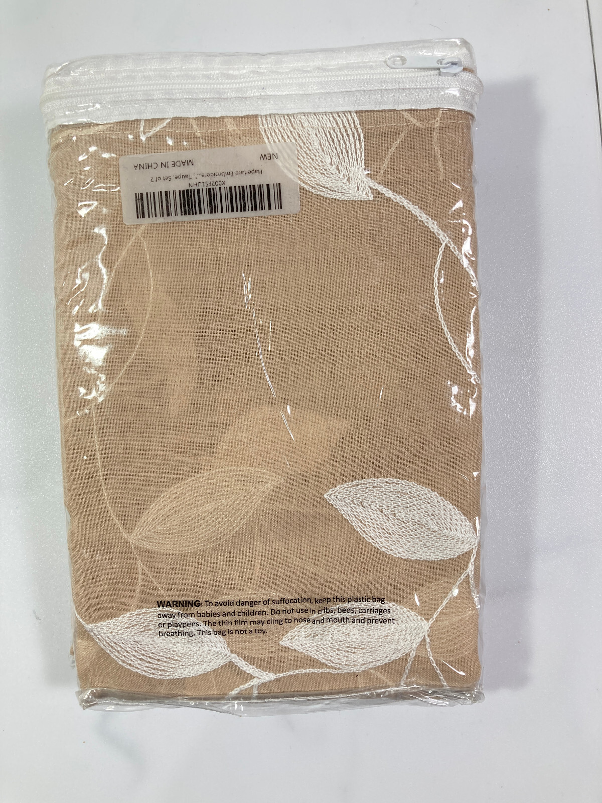 Floral Embroidered Panel Window Curtains 4 Tiers Total 24 in L x 52 W Taupe/Tan