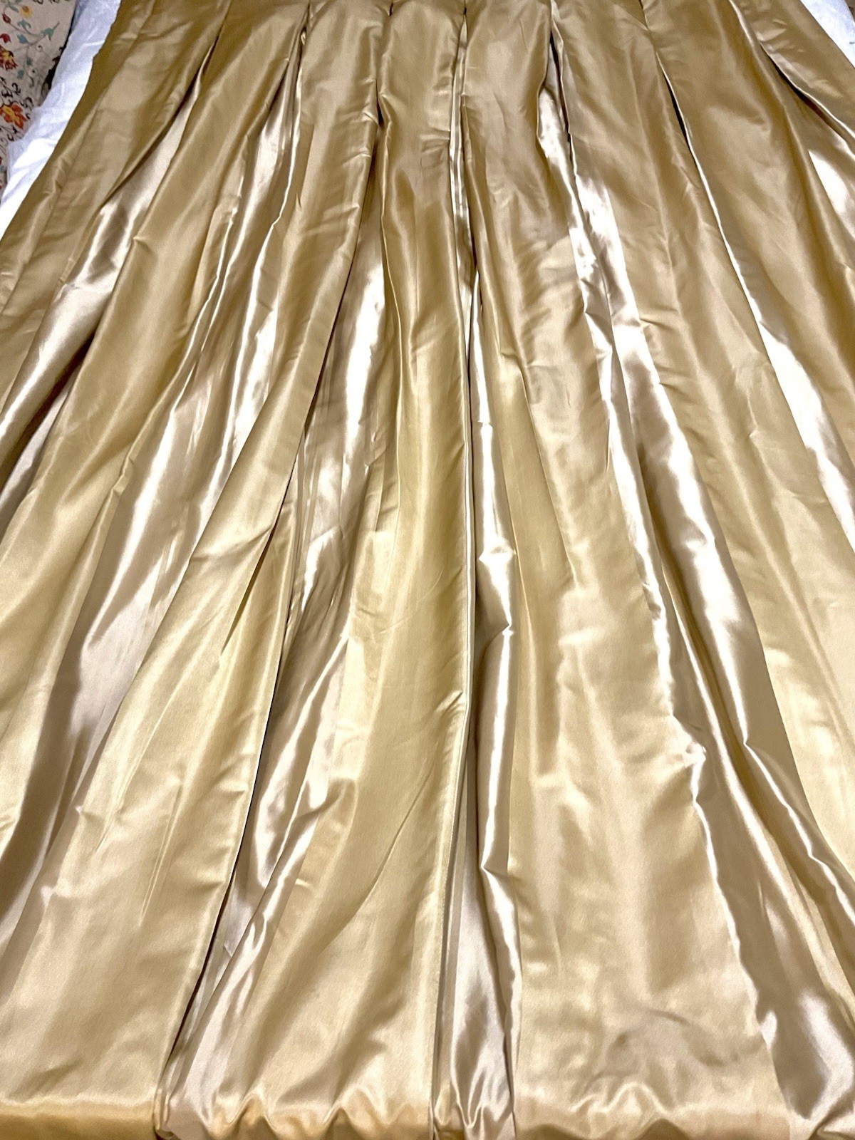 Restoration Hardware Thia Silk CurtainsPleated Interlined Thermal/ Gold/Tan