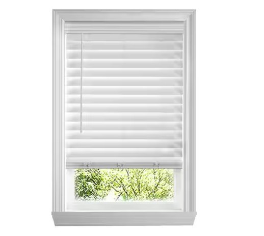 CUSTOM SIZE Cordless Faux Wood Blinds for Windows with 2.5 in. Slats