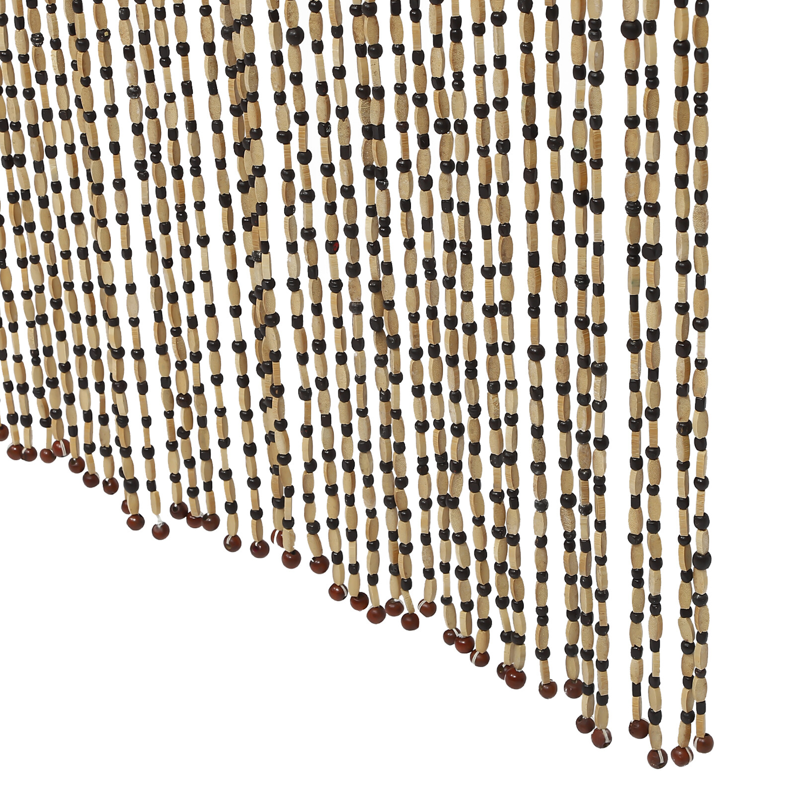 74.8 Inch Boho Natural Wood and Bamboo Beaded Curtain for Doorway Room Divider