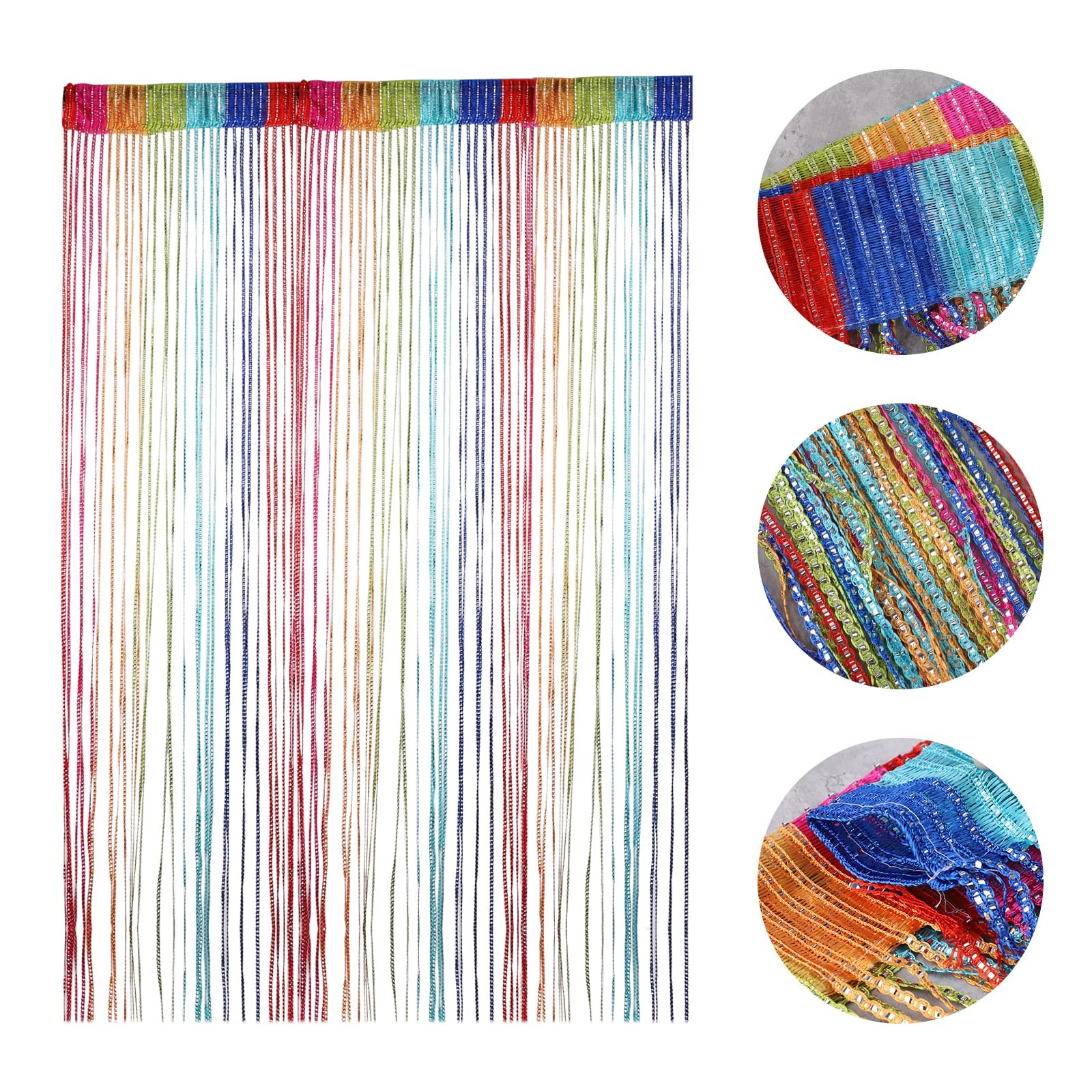 Door String Curtain Wall Panel Fringe 39x79in Multi Color FROM USA