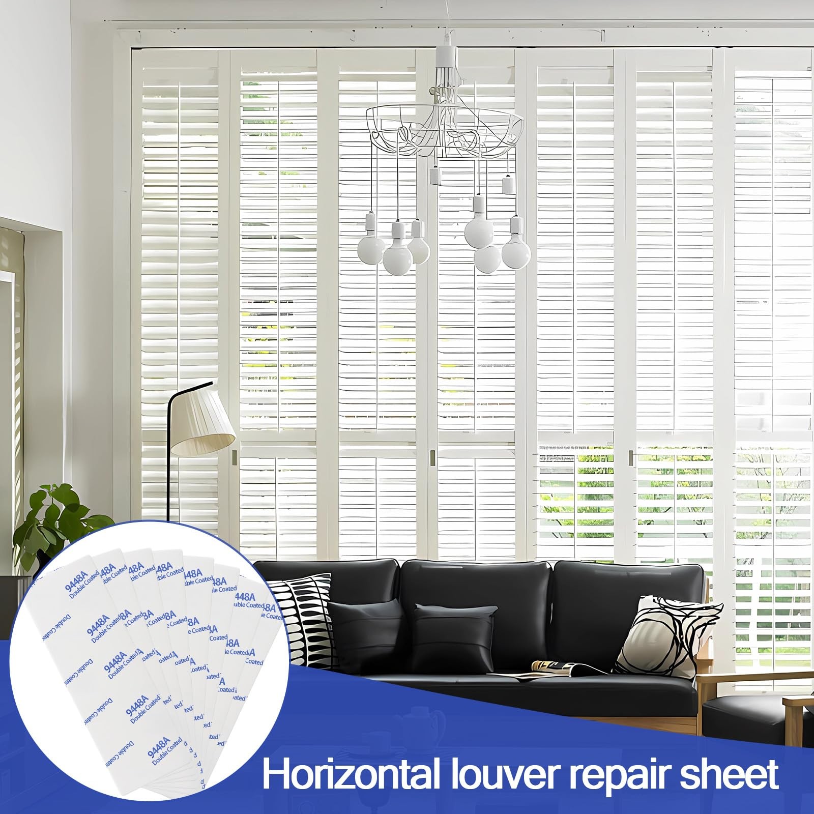 Blind Repair Kit 8 Pcs White Horizontal Blinds Replacement Slats 1″ W x 3″ L