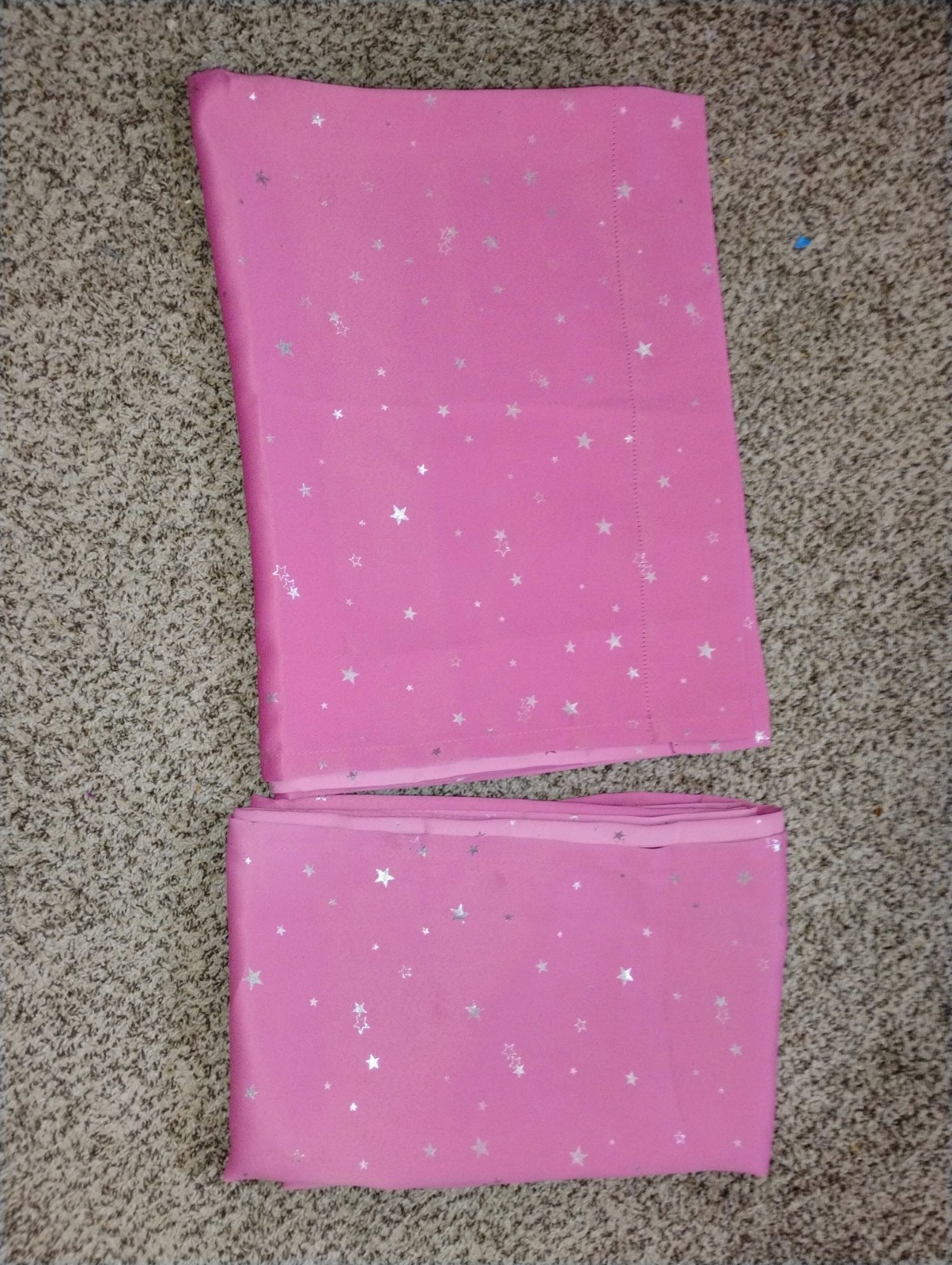 Curtains set of 2 pink with stars