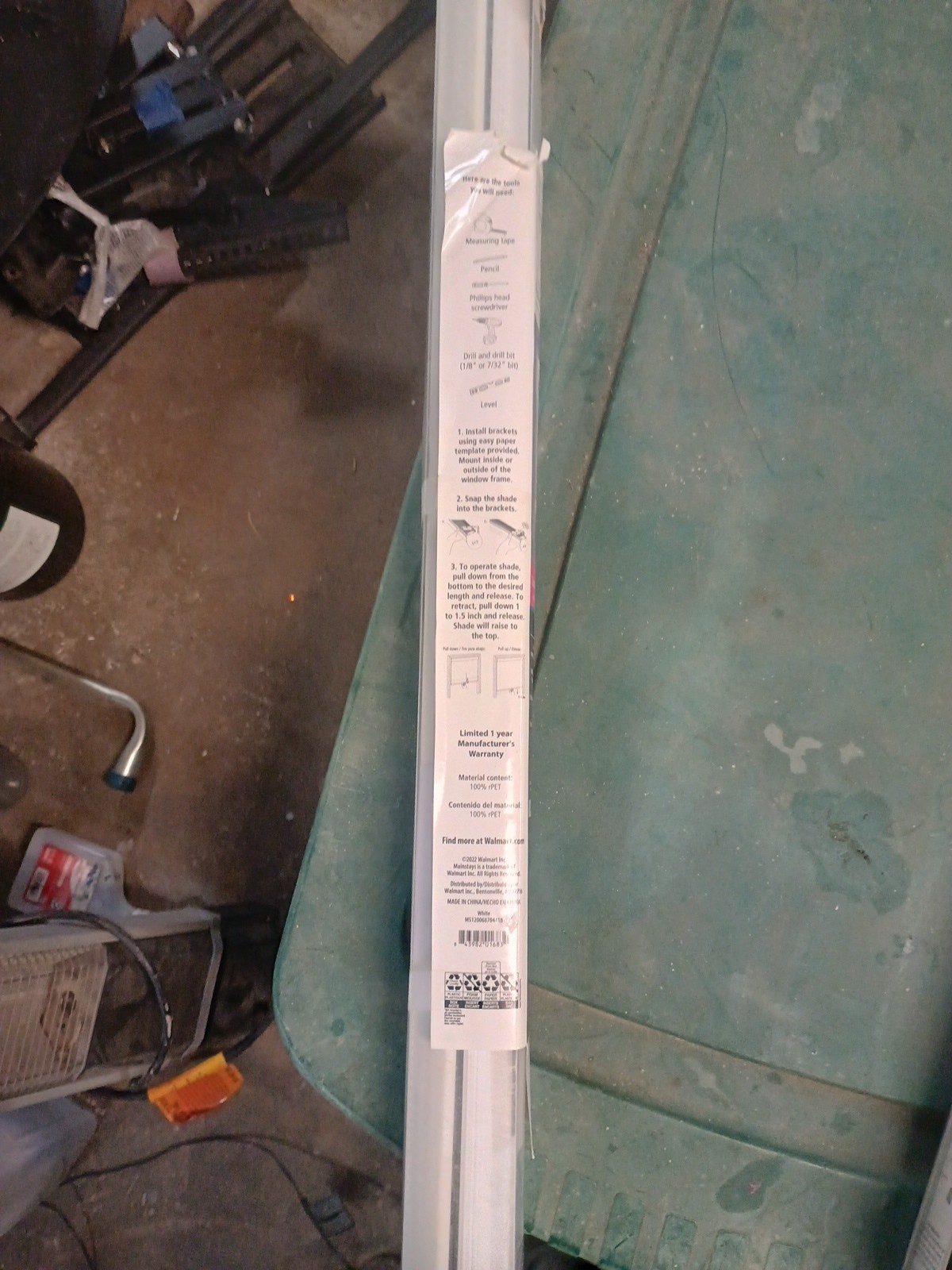 Main Stays White Blackout Roller shade 32in W X 72in L cordless