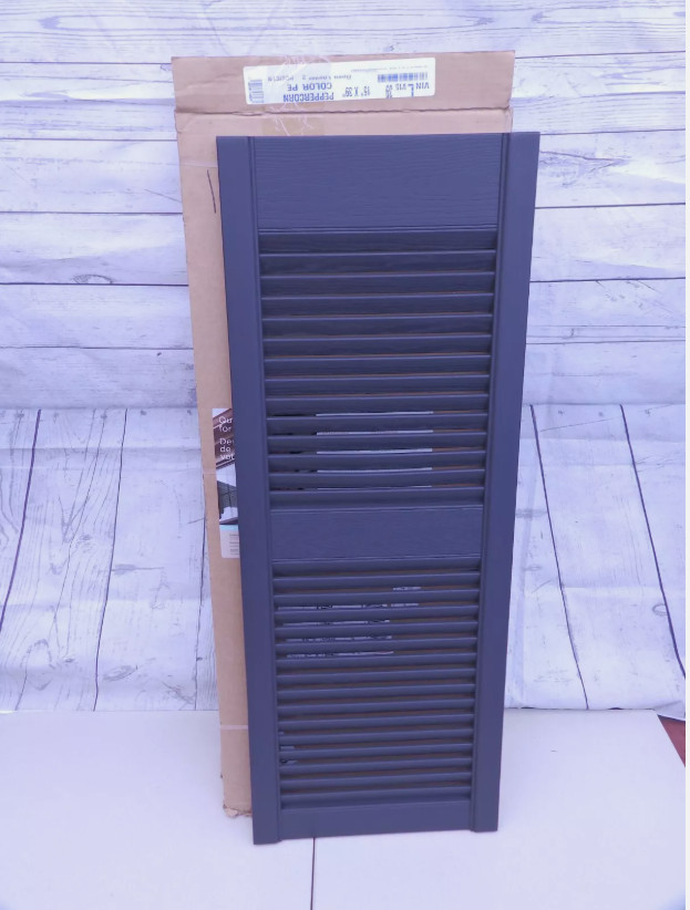 15″ x 39″ PLYGEM Open Louvered Polypropylene Shutters Pair in Peppercorn