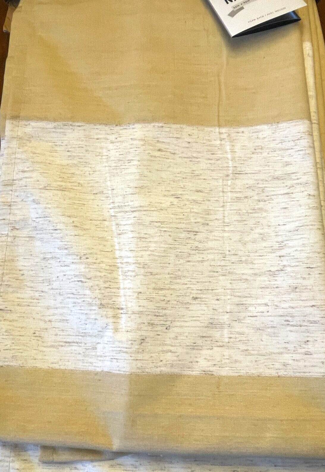 New Katima Foam Back Curtain Panel Drapes Blackout Yellow White Stripe 38 x 96