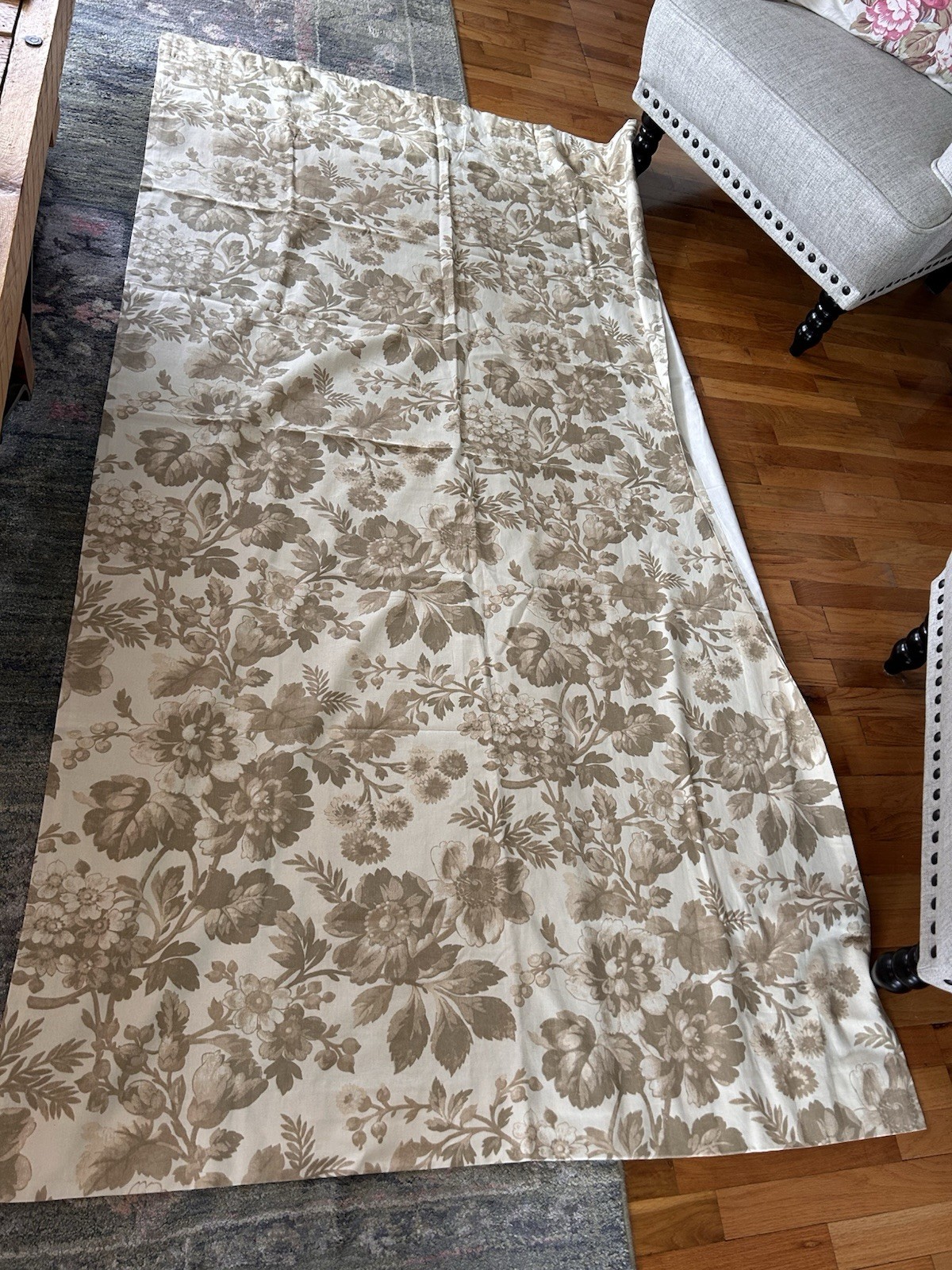 Floral Earth Tones Linen / Cotton Or Blend Curtain 50″W x 88”L Lined Lot Of .4