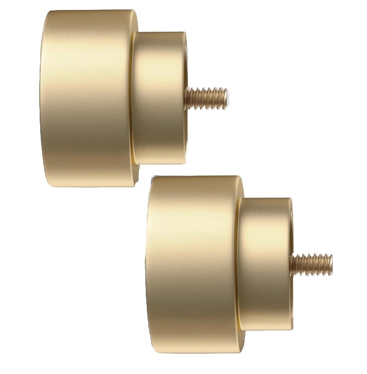 End Cap Finials for Curtain Rods of 7/8 and 1 Inch Diameter, Modern A1 Gold
