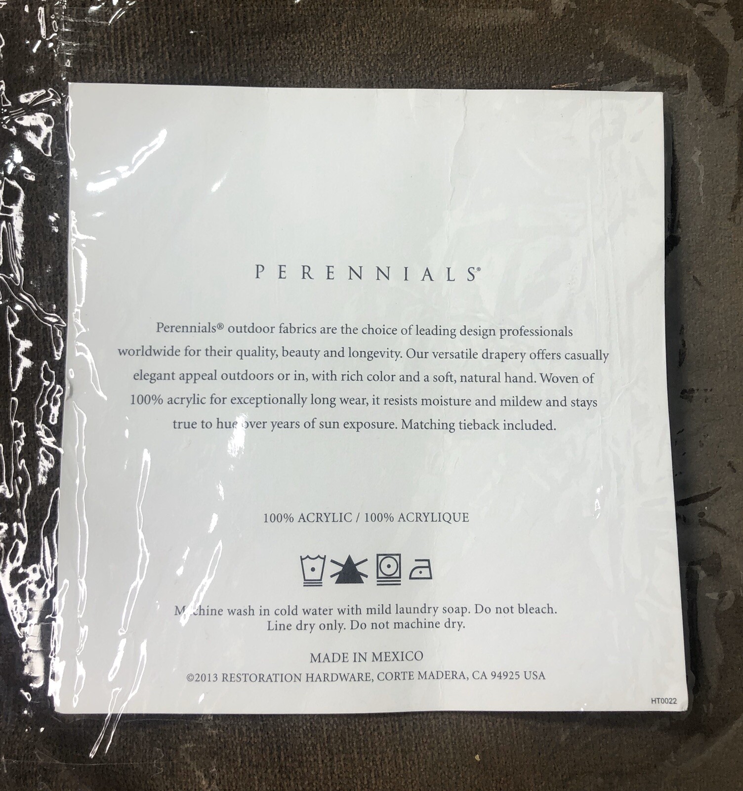 Restoration Hardware Perennials Performance Velvet Drapery 50″ x 84″ Mocha $259