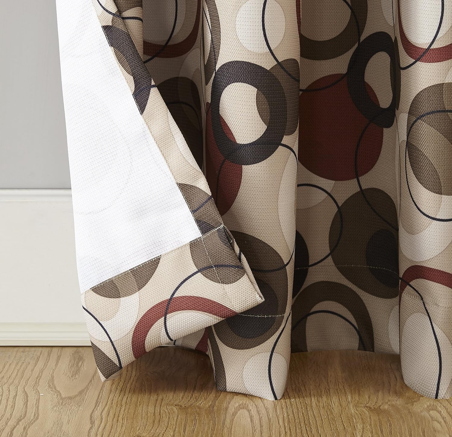 Celestial Celestial Print Semi-Sheer Grommet Curtain Panel, 48″ x 84″, Paprika