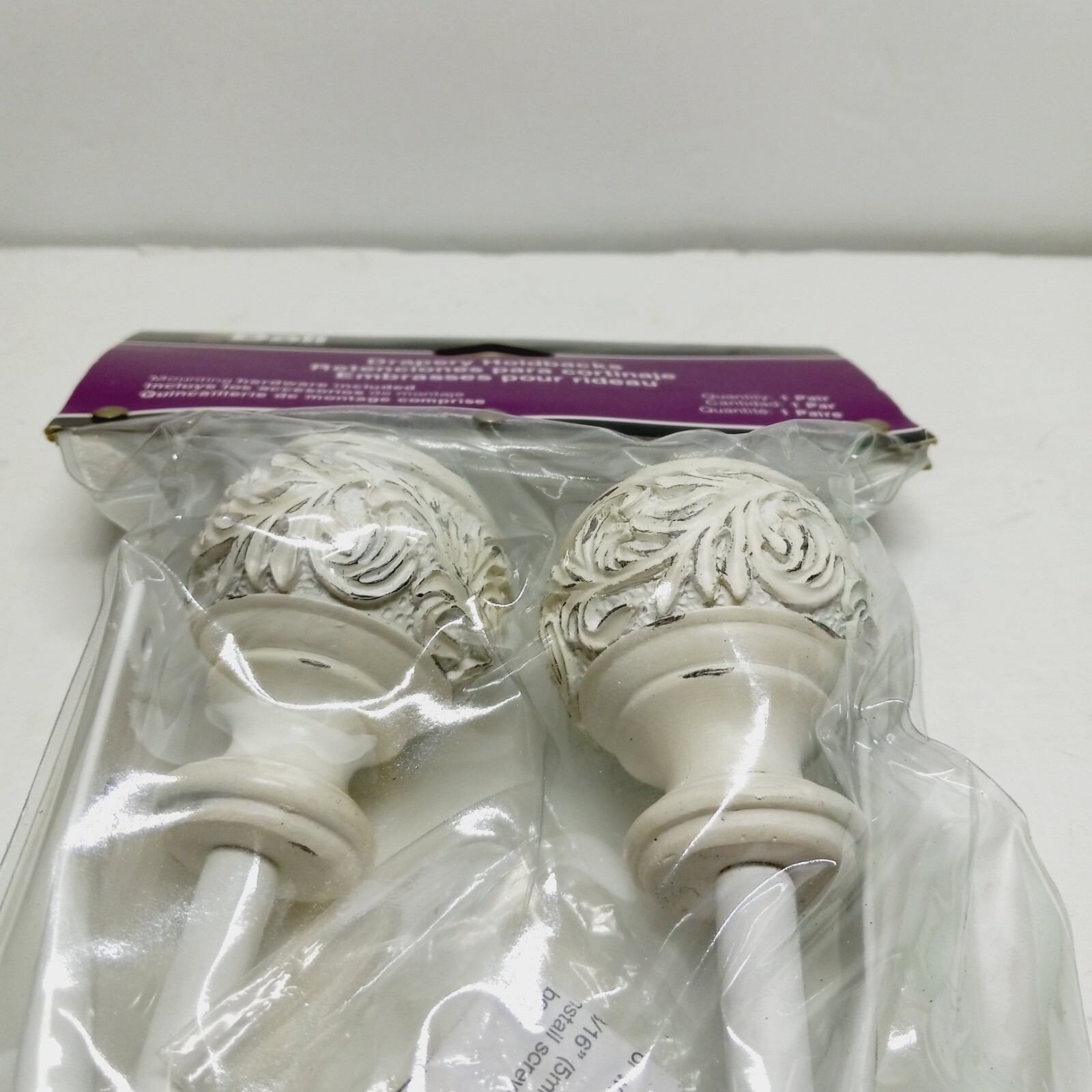 Drapery Holdback Curtain Hooks High Quality White Decorative Hooks By Bali