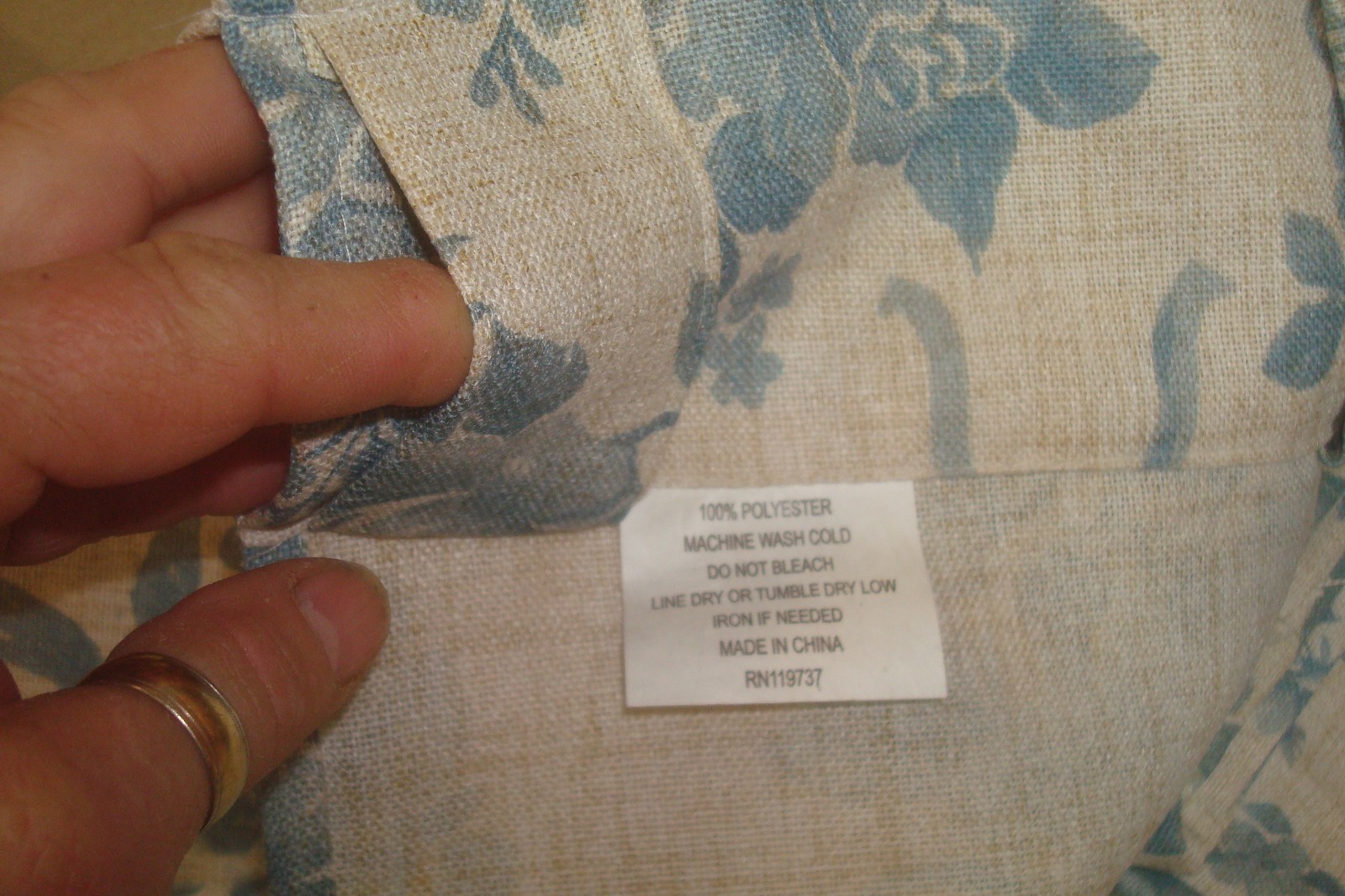 NWT Envogue 2 pc Window Curtain Panels Roses & Ribbons Floral Blue 84″ lg