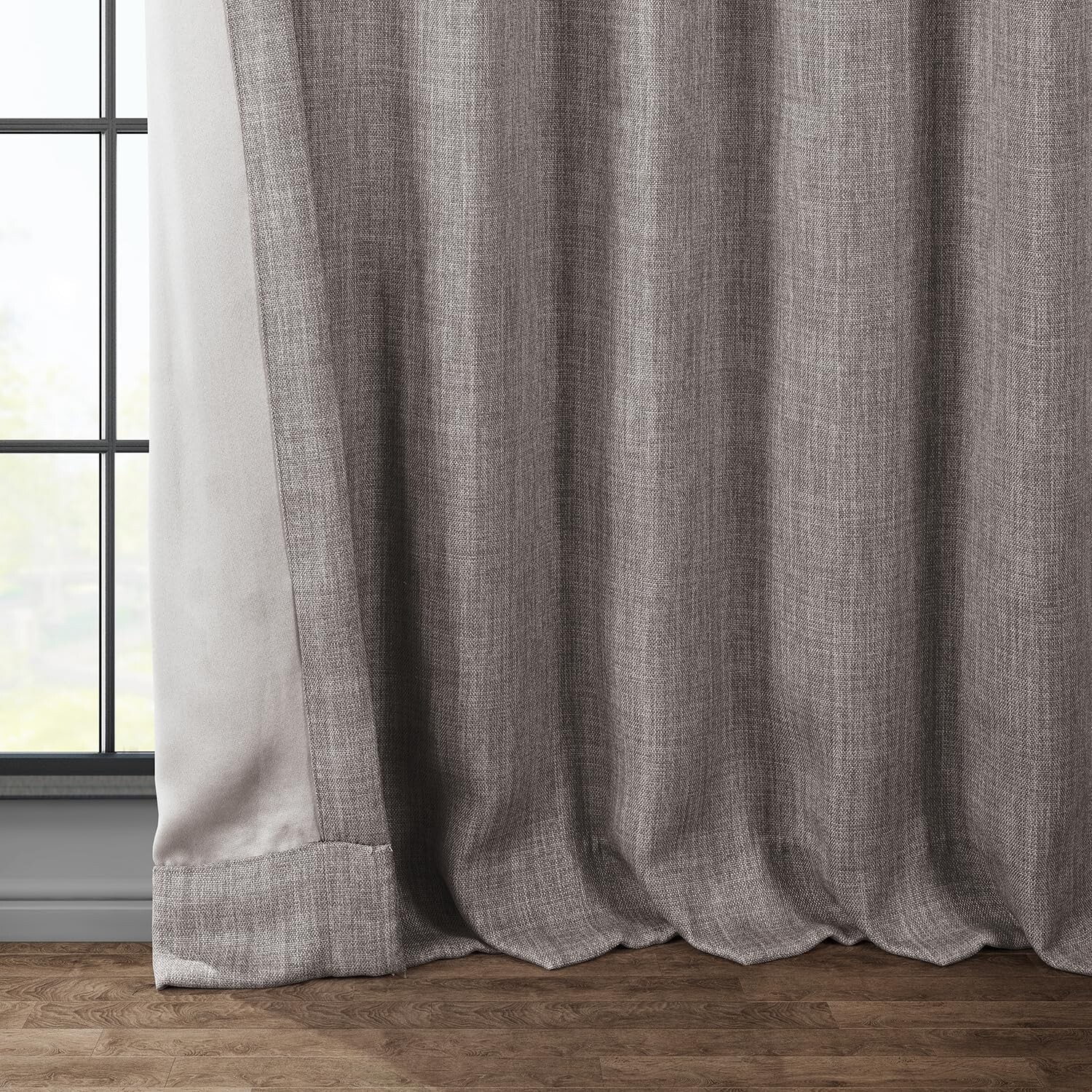 1 Panel Mink 120″L x 50″W Linen Darkening Curtains For Bedroom Living Room