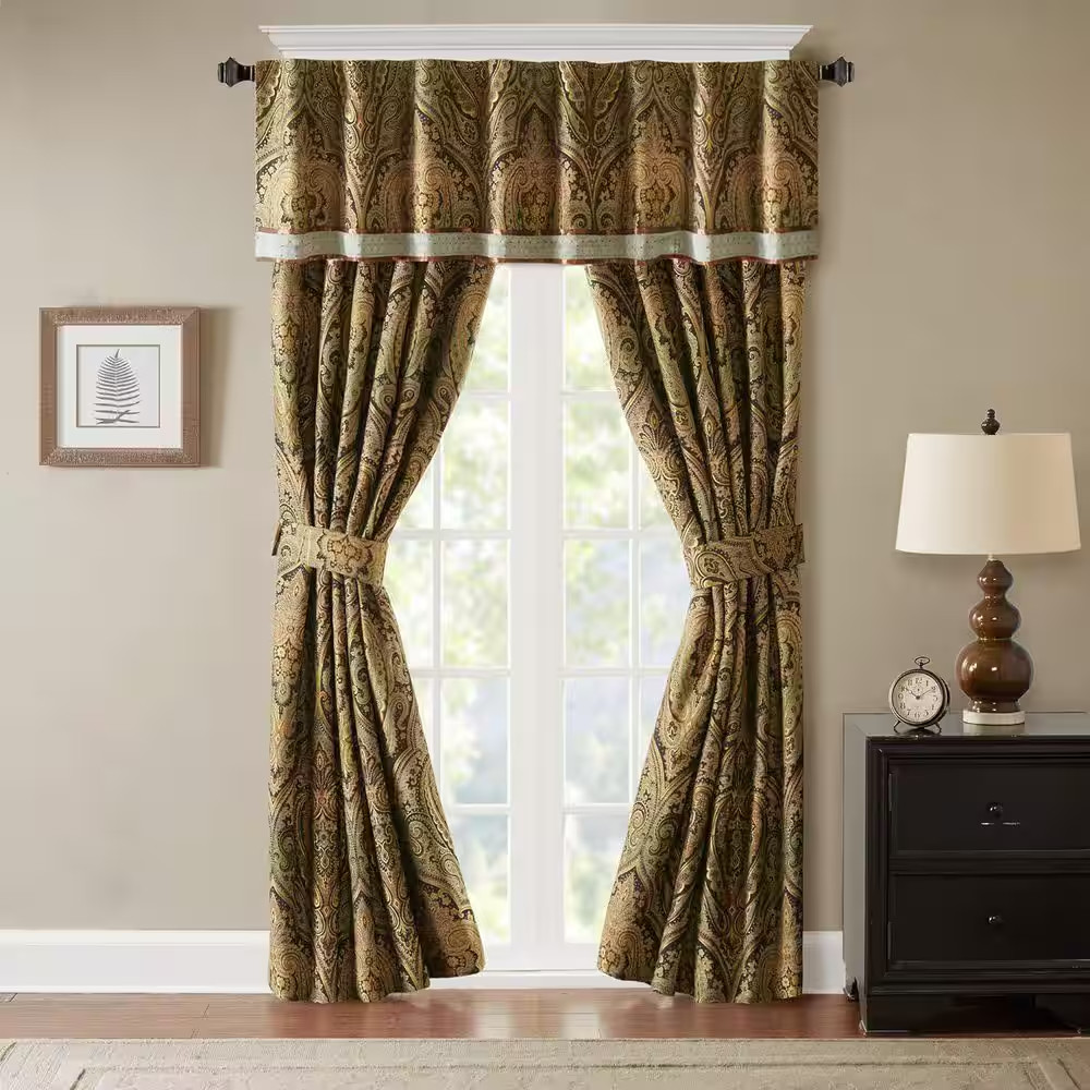 Canovia Springs 4-Piece Brown Polyester 54 In. X 18 In. Valance
