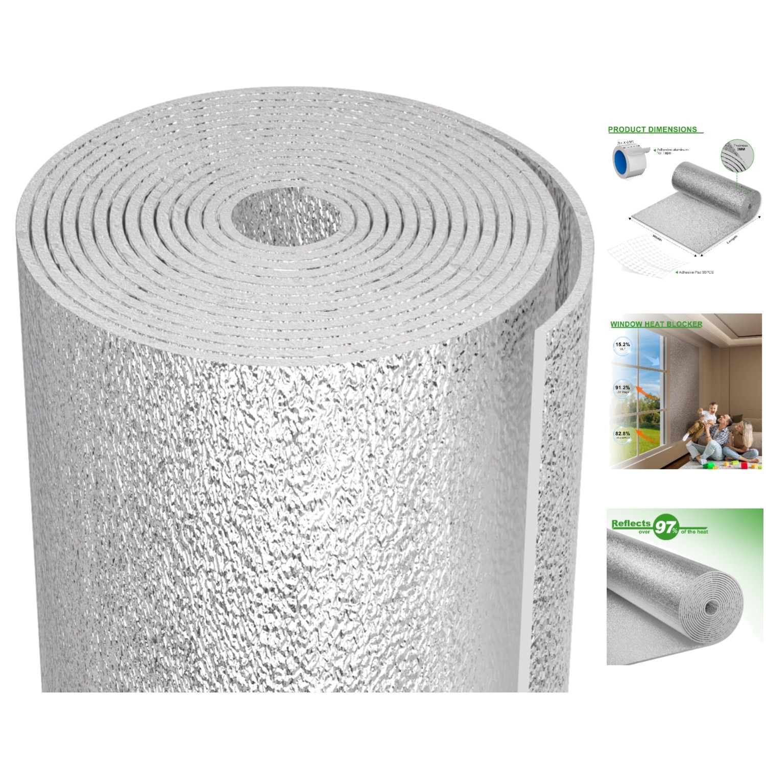Durable Reflective Insulation Sheet: 59″ x 99″ for Winter Warmth & Summer Shade
