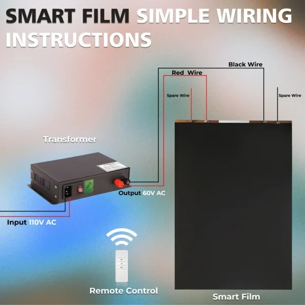 Black PDLC Smart Film Switchable Privacy Window Tint UV Heat Control Film