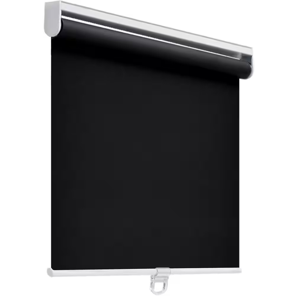 Black Cordless Blackout Polyester Fabric Roller Shades with Spring System UV Pro