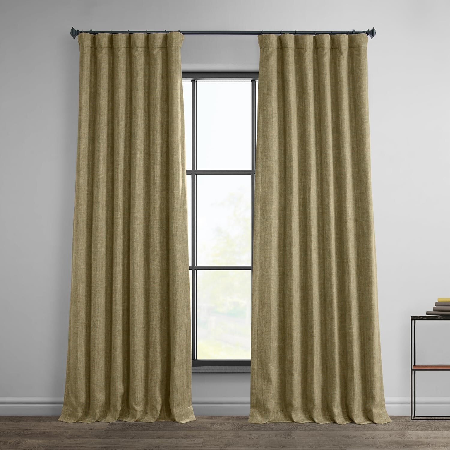 1 Panel Nomad Tan 120″L x 50″W Linen Darkening Curtains For Bedroom Living Room