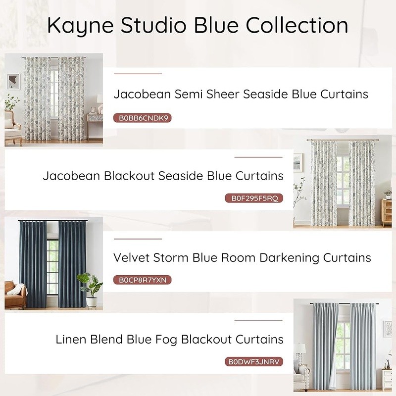 Jacobean Floral Light Filtering Linen Curtains Heavy Fabric Drapes 2 Pack New