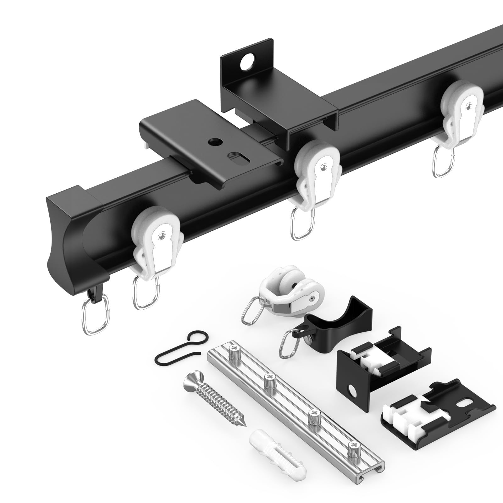 Flexible Bendable Aluminum Curtain Track Ceiling or Wall Mount (64inches /5.3…
