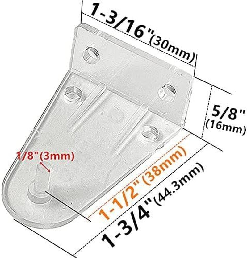 4Pcs Hold down Brackets Clear Color Bottom Rail Hold Clips for High Profile Blin