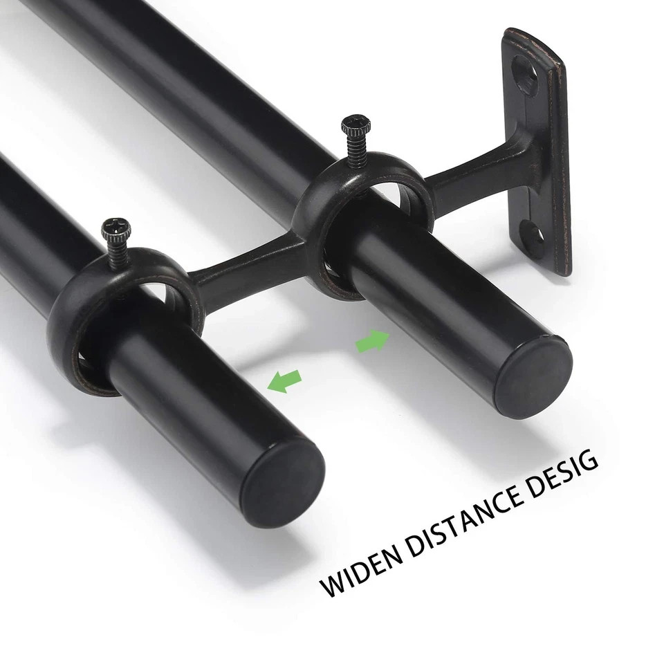 Curtain Rod Bracket, 3 pcs Double Curtain Rod Holder, Double Rod Brackets