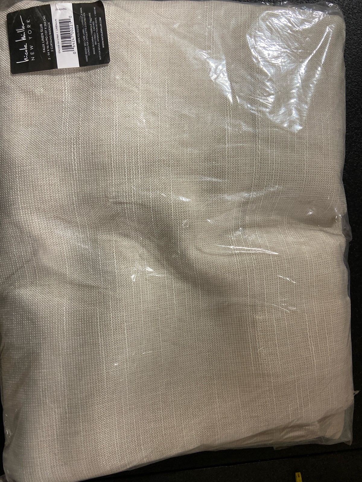 Nicole Miller NY EN7008-04 Linen Solid Curtains, 54″x96″, Set of 2