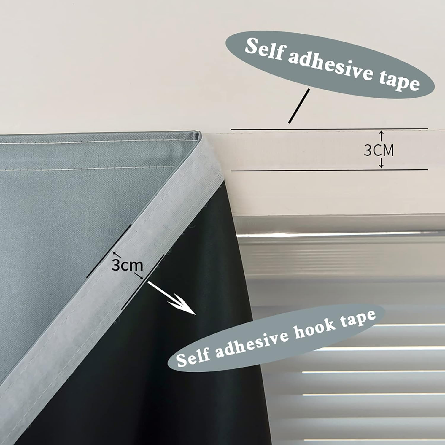 self Adhesive Portable 100% Blackout Curtains Simple and Easy to installBedroom