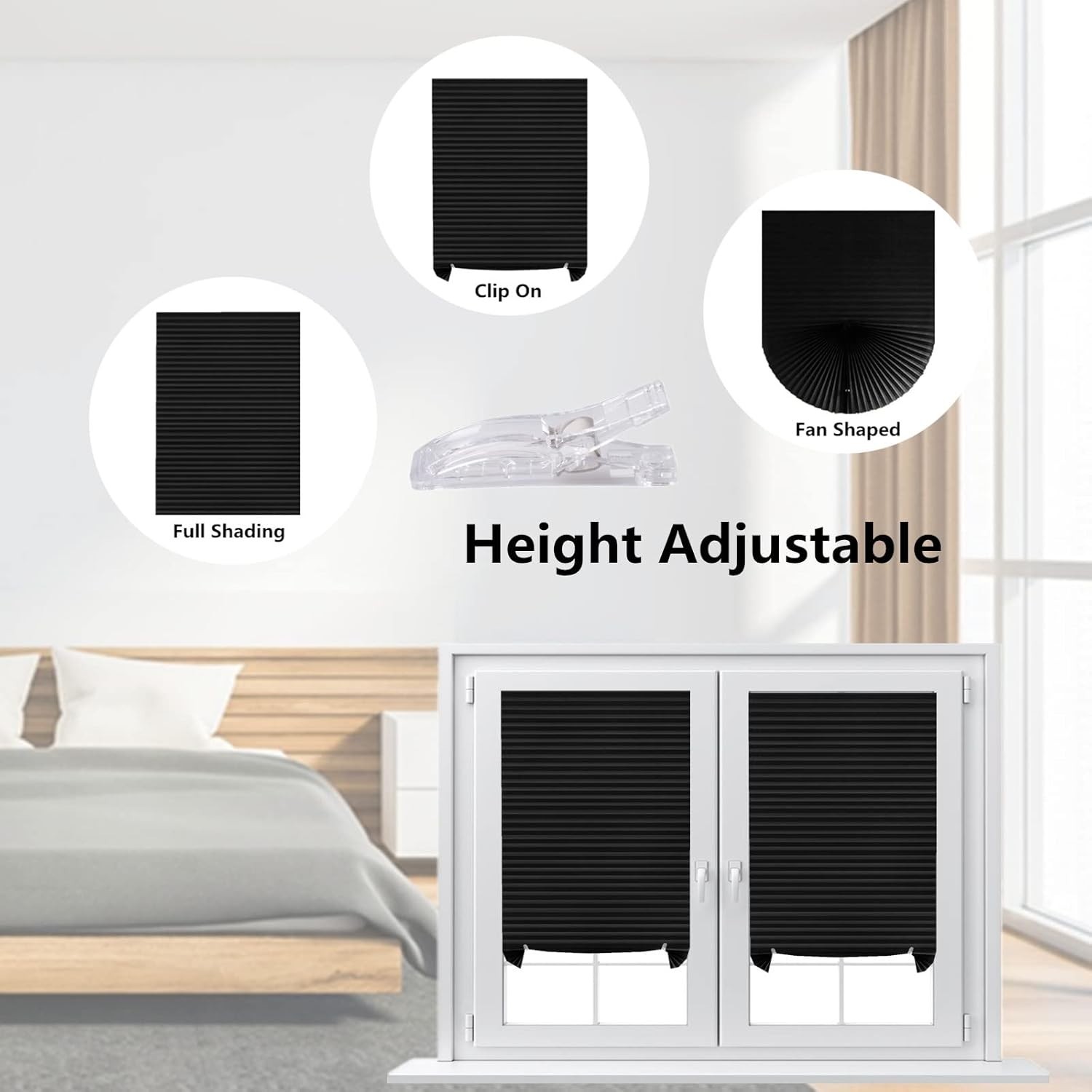Self-Adhesive Pleated Paper Blinds – Adjustable Blackout Curtains for Home