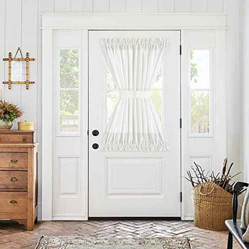 French Door Curtain 40 Inch Length 54″W x 40″L (Pack of 3) Solid White