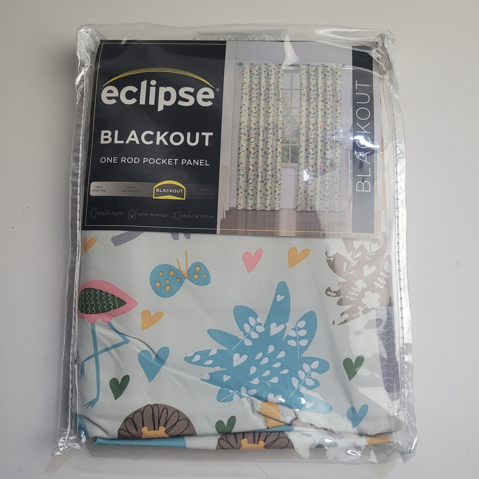 NEW Eclipse Thermaback ‘Jungle Party multi’ Curtain Panels 42x63in Kids #CT5