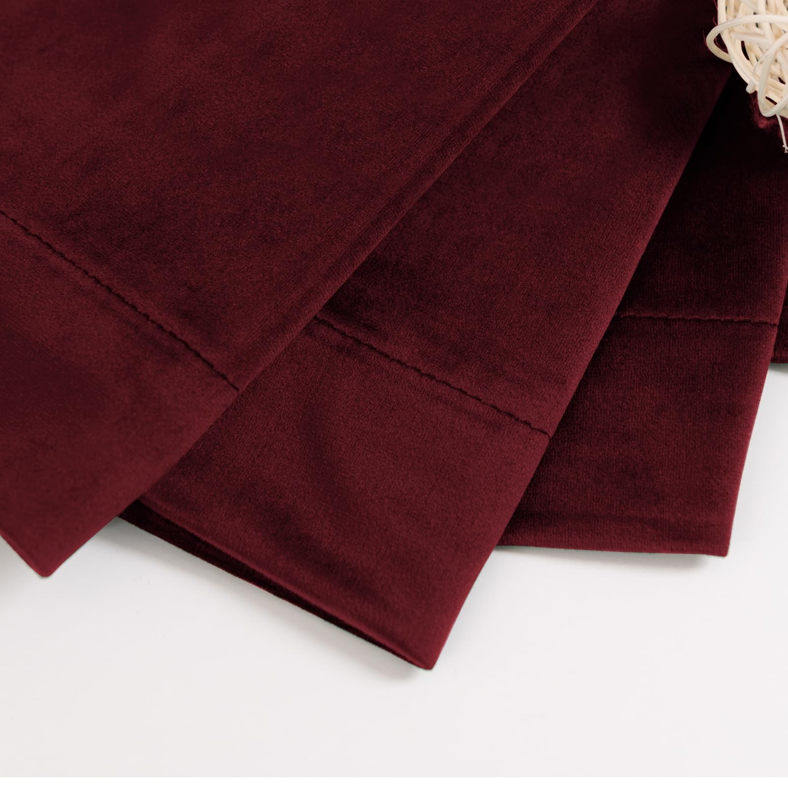BGment Red Velvet Curtains 84 Inch for Bedroom, Thick Thermal Insulated Black…