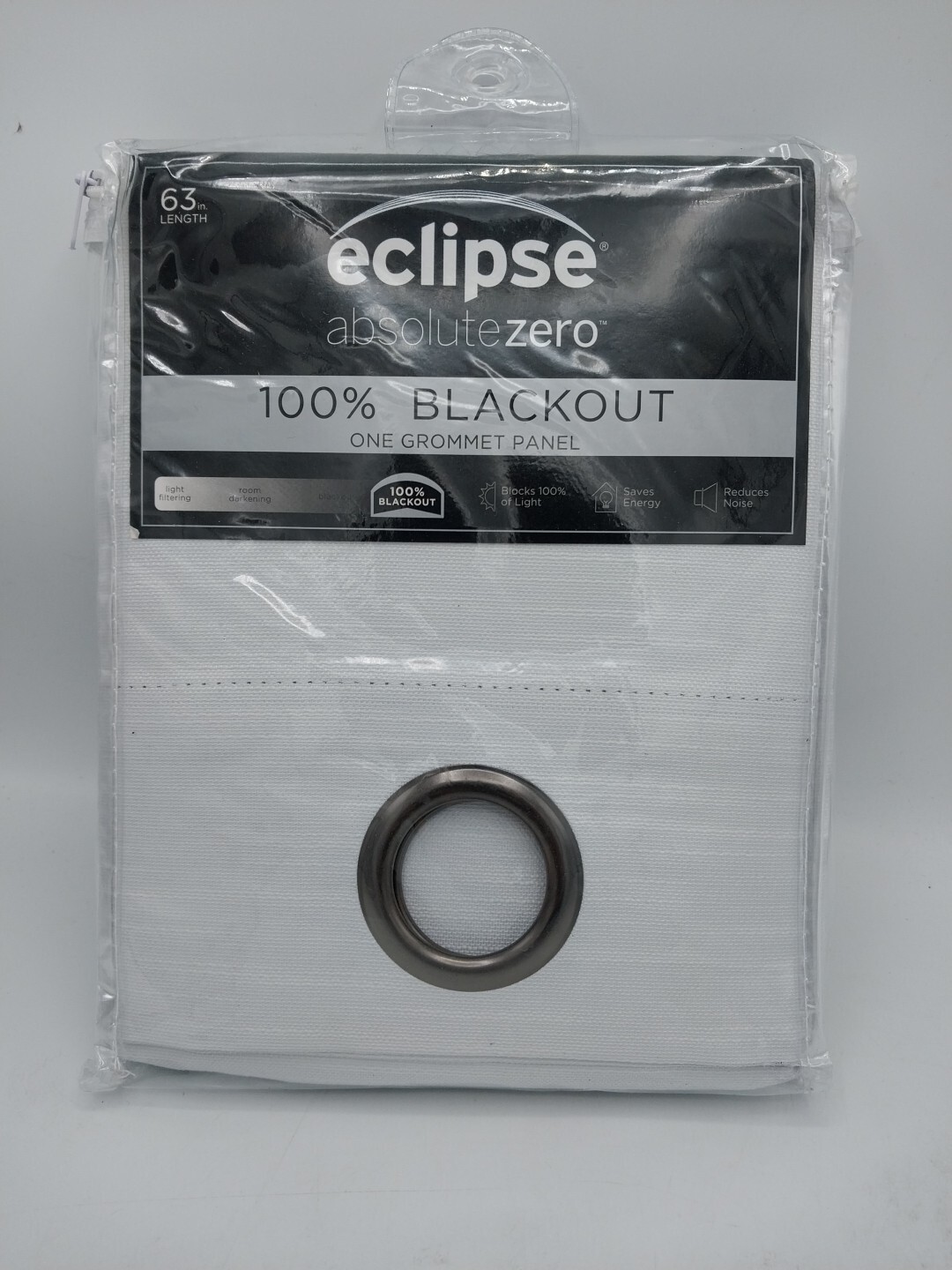 Eclipse Blackout Grommet Panel Curtain 50 x 63in Andes Grommet White