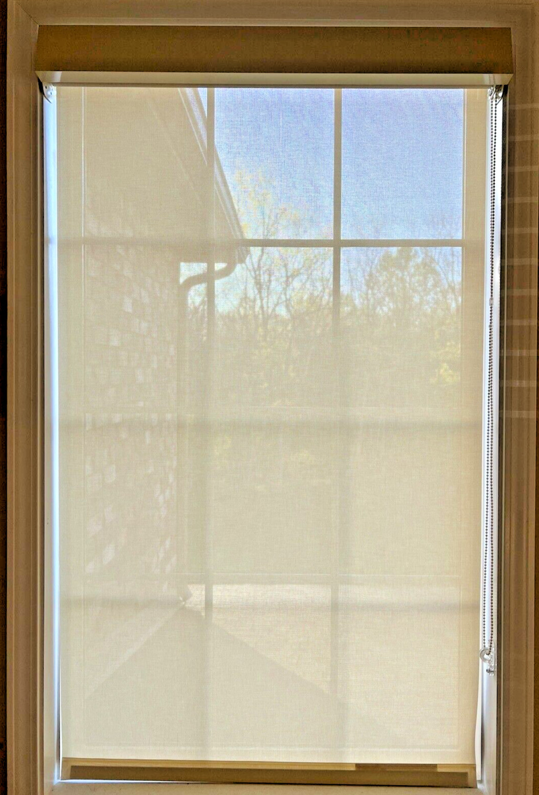 Bali Light Filtering 33×58 Inside Mount Roller Window Shade w/Bead Cord ~ Beige