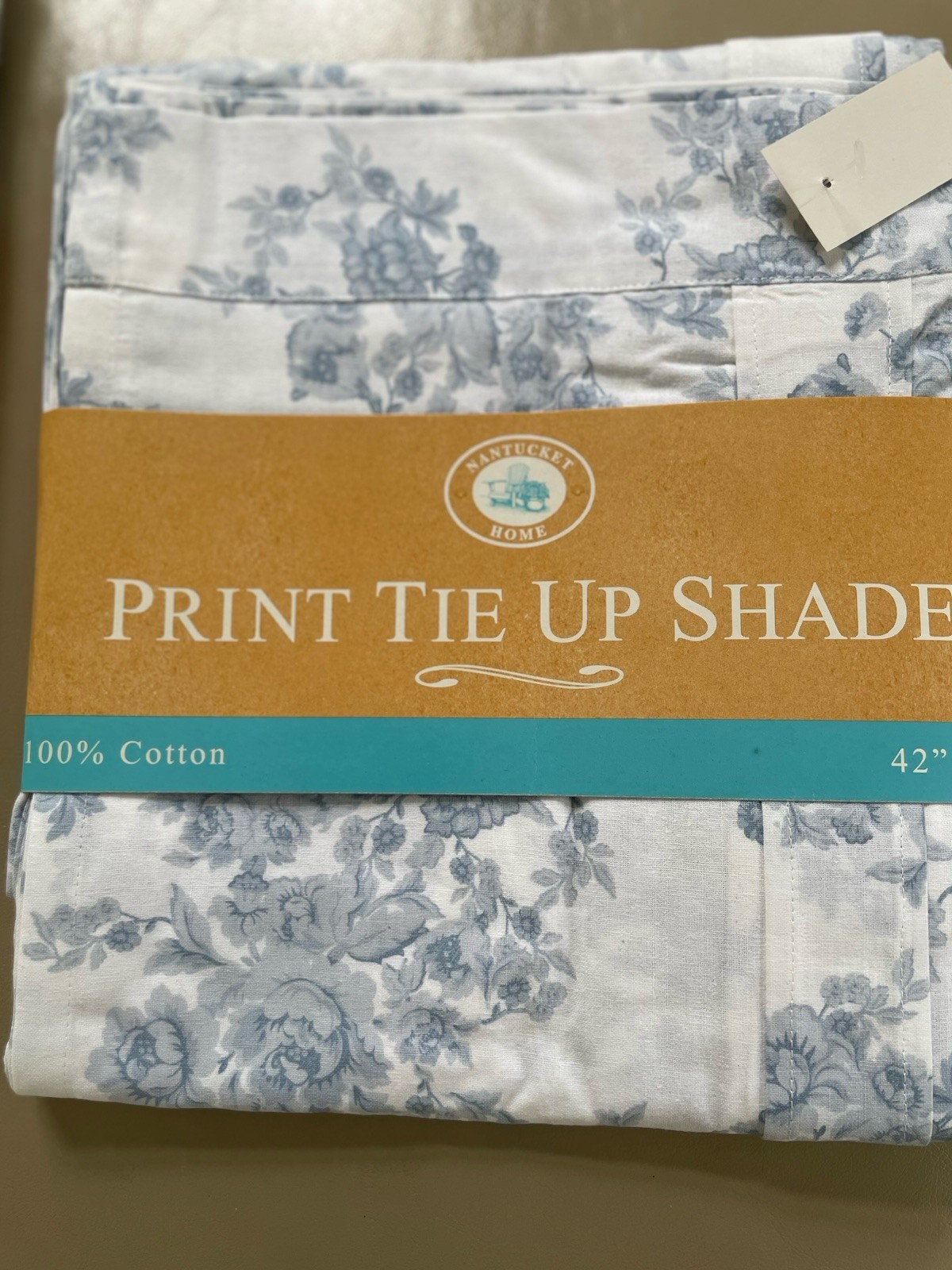 NWT Nantucket Home – Tie Up Shade- Blue Toile – 100% Cotton- 42 x 63”