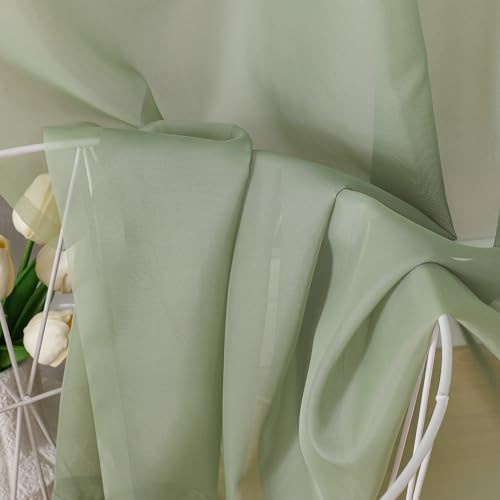 Bedroom Curtains 2 Panel Sets 84″ Inch 42″W x 84″L (Pack of 2) Sage Green