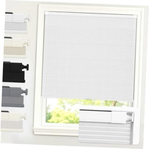 100% Blackout No Drill Cellular Shades Blinds for 22″W x 48″H Blackout-white