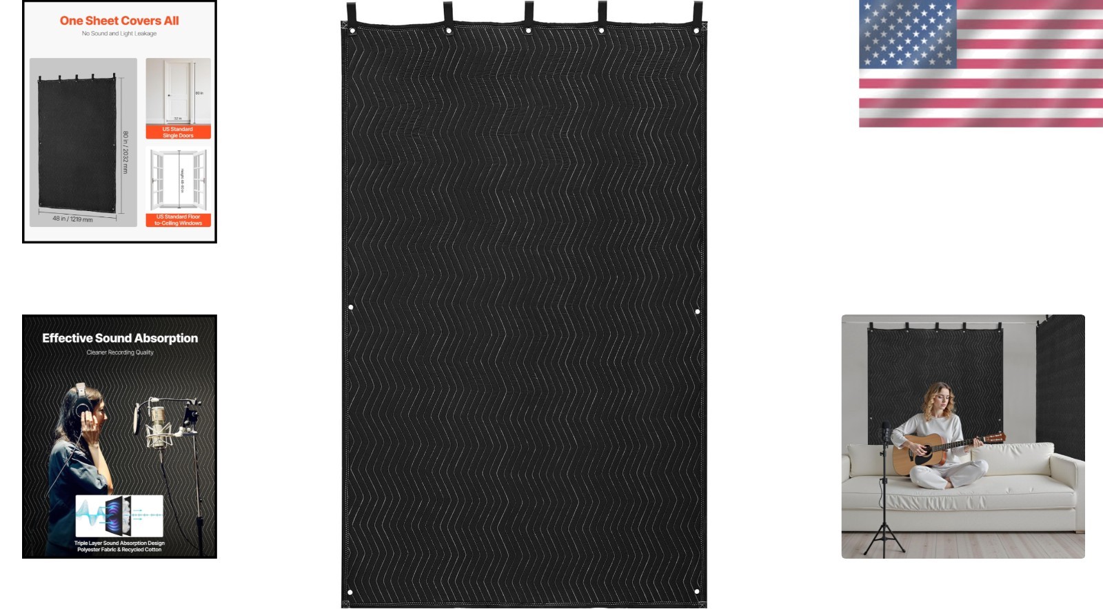 Soundproof Blanket Soundproof Curtains Window Door Noise Blocker Studio Gromm…