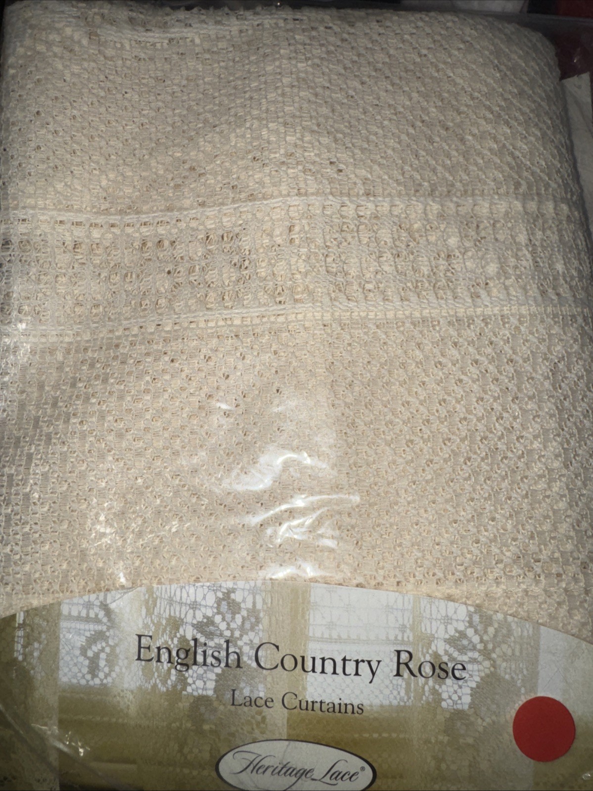English Country Rose Lace Curtains, Heritage Lace 2006, 100% Polyester, 76”x 40”