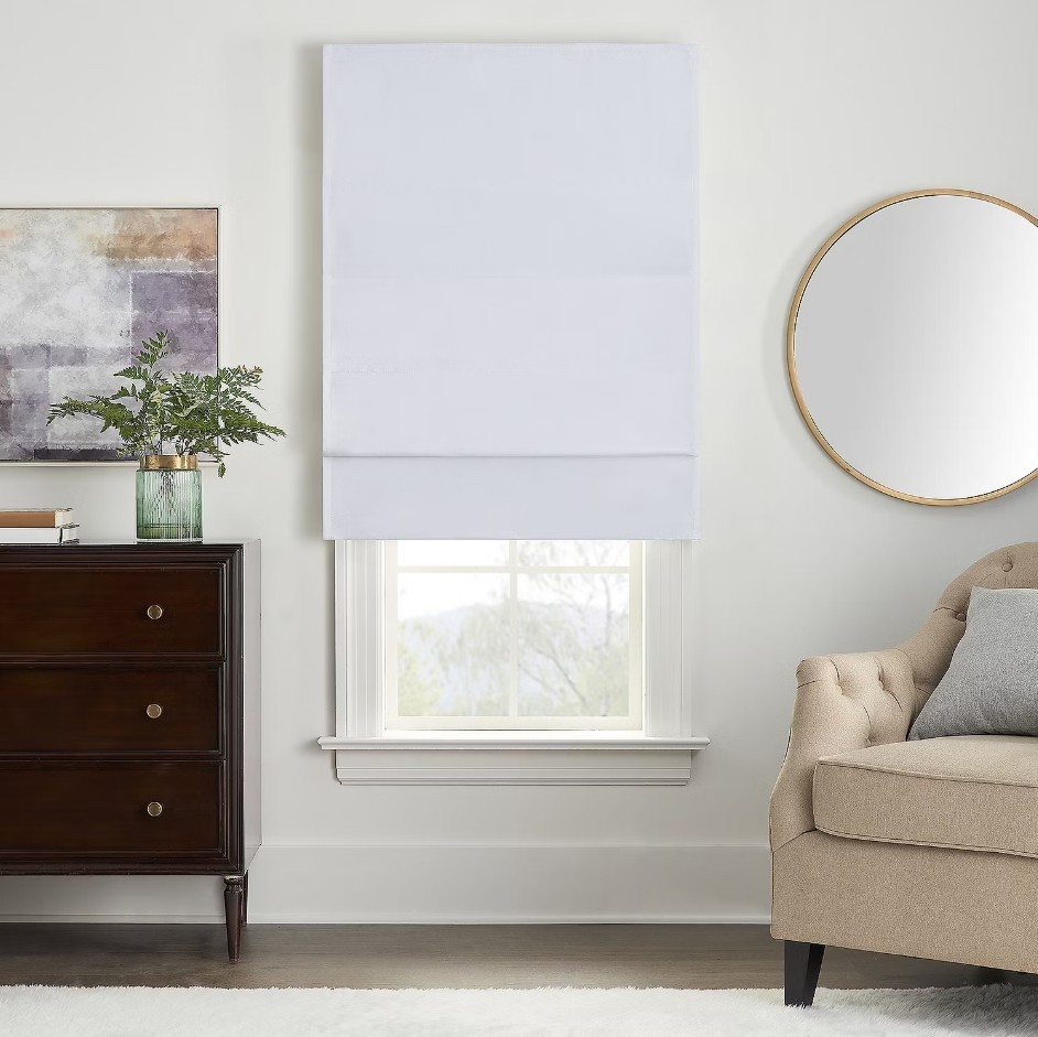 Faux Silk Blackout Cordless Roman Shade – Multiple Sizes and Colors