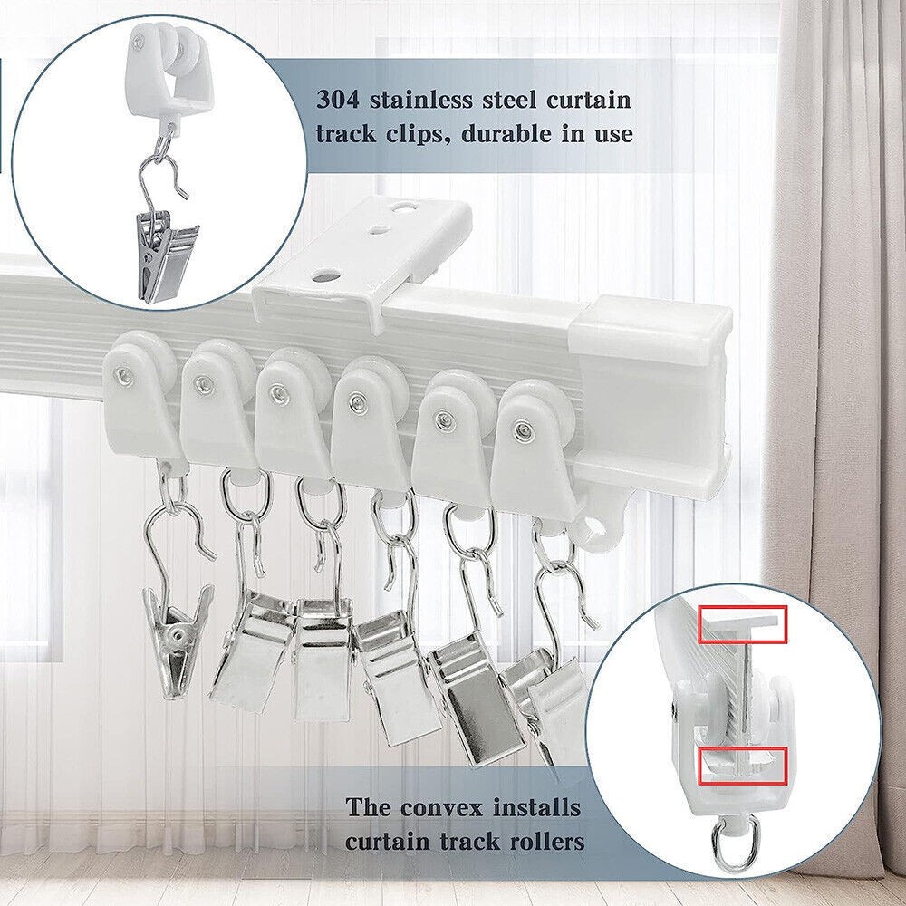 Ceiling Curtain Track Window Rod Pole Rail System Flexible Rail Track Mount