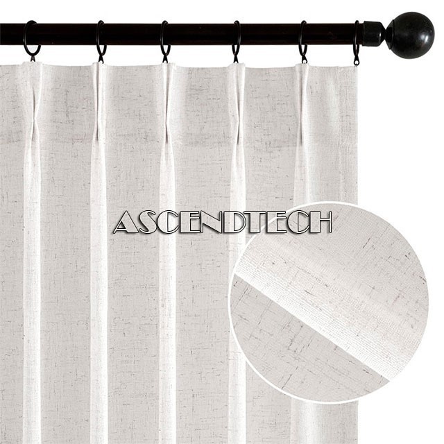MIULEE 2 40″X96″ TAB HOOKS BLEACHED LINEN PANELS SOFT THICK NEUTRAL CURTAINS SET