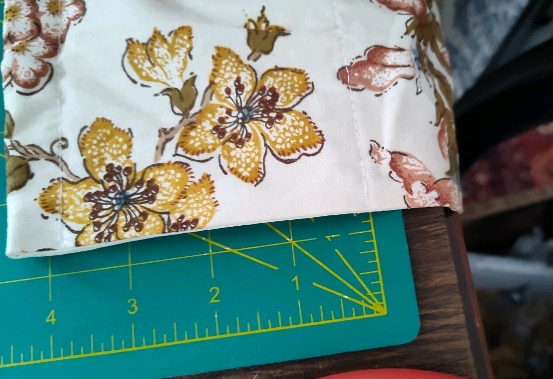 Vintage Custom Made Lined Window Floral Bird Short Valance Curtain 124″ X 13.5″