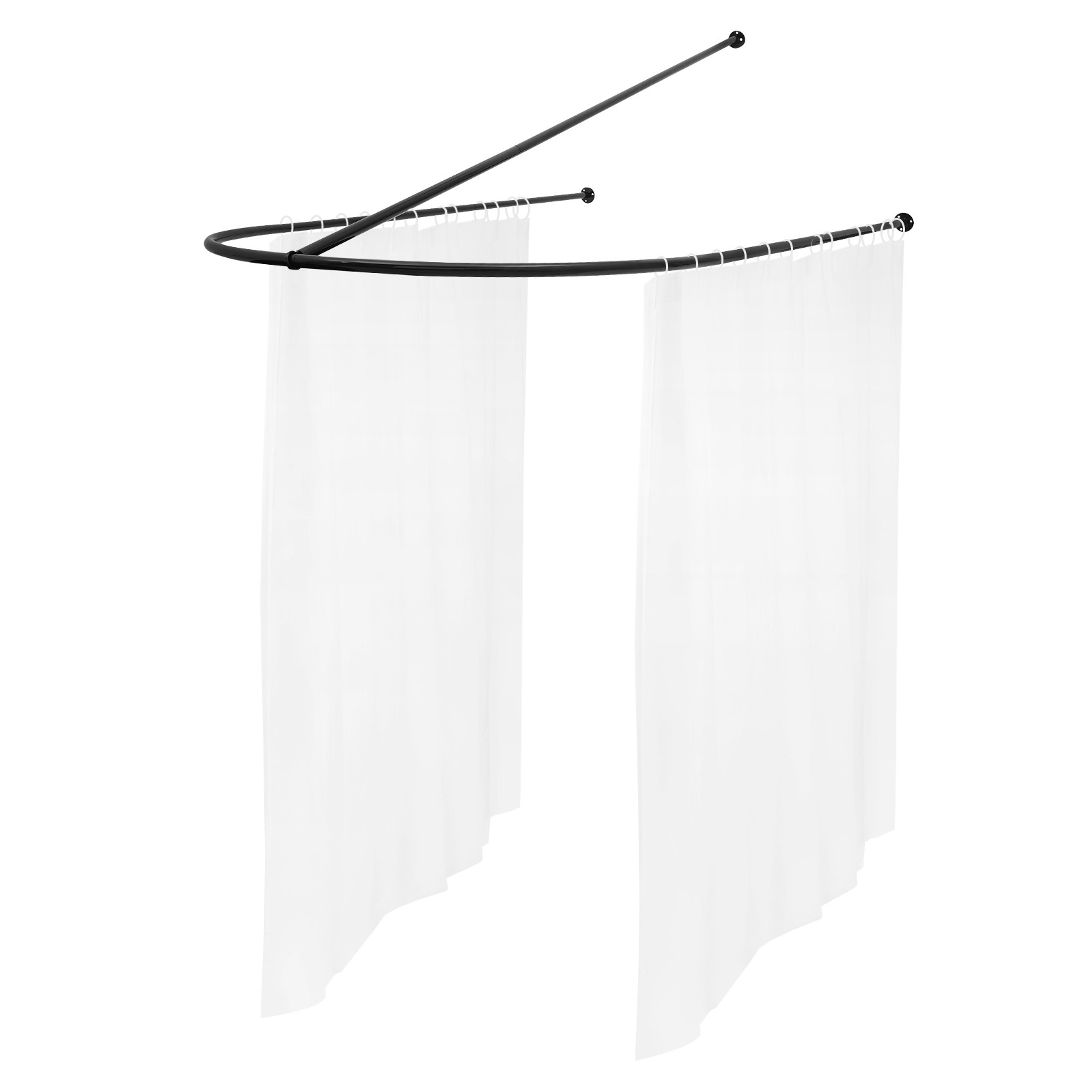 Beauty Salon Partition Curtain Divider w/ Curtain U-Shaped Room Partition Rod