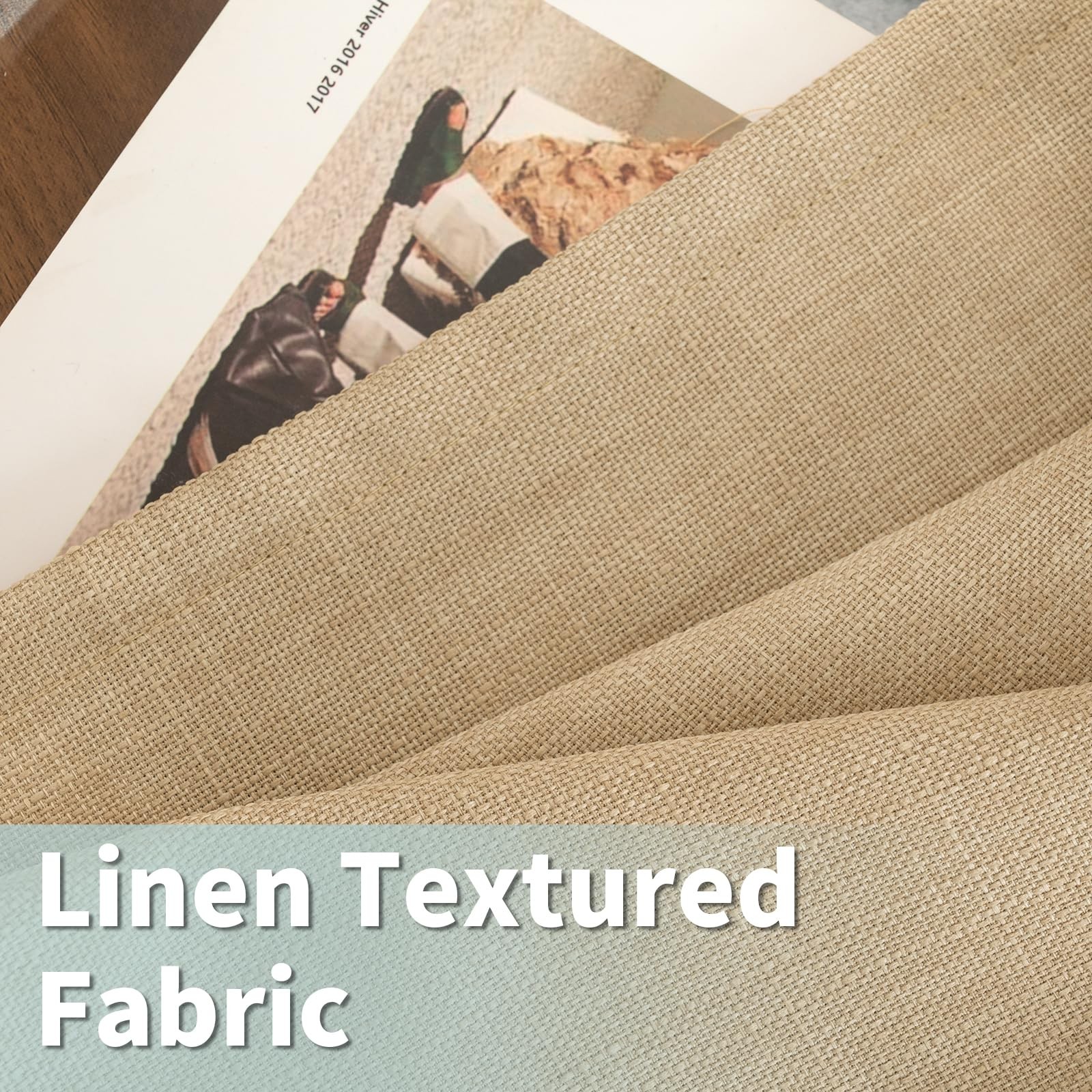 Natural Linen Curtains for Living Room 84 Inch Length, Grommet Light Filterin…
